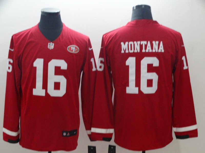 Men's San Francisco 49ers Joe Montana #16 Red Alternate Jersey
